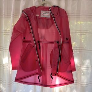 NWOT HUNTER transparent berry rain jacket